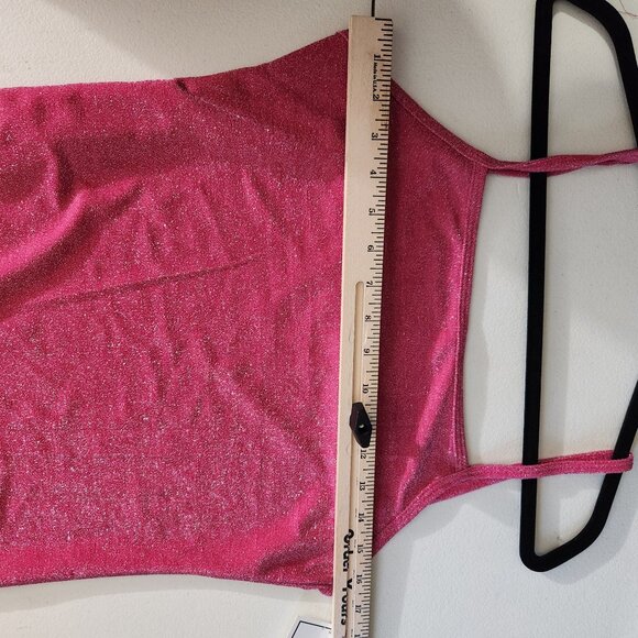 5 B Style Dress Pink Glittery Spaghetti Strap Slip Juniors Large - Picture 9 of 11